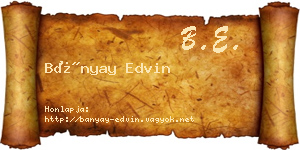 Bányay Edvin névjegykártya